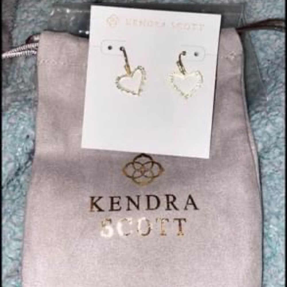 Kendra Scott gold heart earrings